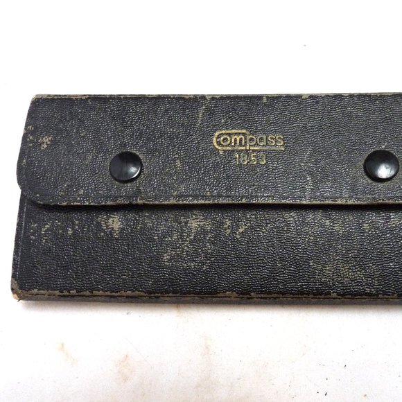 Antique Compass 1853 drawing set drafting art design case tools Germany - Picture 3 of 6